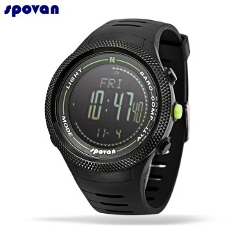 S&L Spovan Leader2P Outdoor Digital Watch Altimeter Weather Forecast Compass Barometer 5ATM Wristwatch (Black) - intl