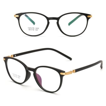 JINQIANGUI Fashion Glsses Frame Oval Glasses Black Frame Glasses Plastic Frames Plain for Myopia Women Eyeglasses Optical Frame Glasses - intl