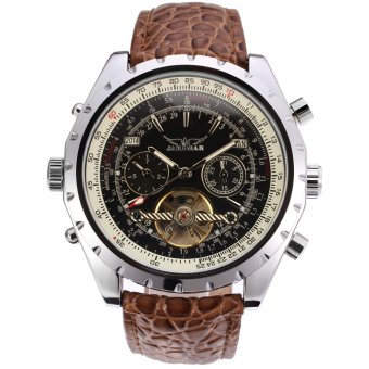 JARGAR Men's watch Luxury Business Brand Automatic Tourbillion Analog Wristwatch Color(Brown)