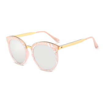 Sunglasses Polarized Men Mirror Cat Eye Sun Glasses Silver Color Brand Design
