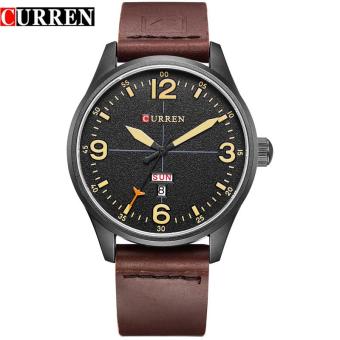 Curren Men's Sports Quartz Watches Mens Watches Top Brand Luxury Leather Date Week Wristwatches 8265 intl