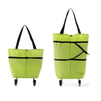 Emyli Trolley Bag Cart Lipat - Tas Troly / Troli Keranjang Foldable hijau