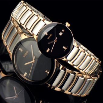 moob YOME's watch is brand Mens watch waterproof fashion quartz watch fine steel lovers fashion watch (couple Watch) (Black)