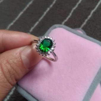 1.6ct Emerald Created Gemstone Ring Solid 925 Sterling Silver Jewelry Princess Kate Style Solitaire Engagement Ring