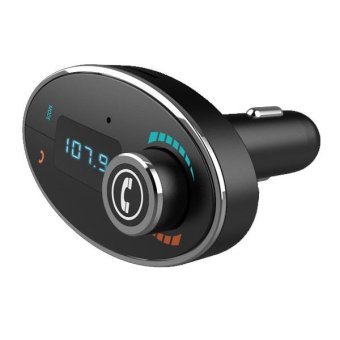 BT-C1 Bluetooth nirkabel Kit Pemancar FM USB charger mobil (Hitam) - International