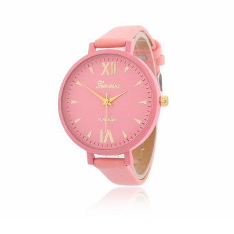 New GENEVA C11 The fine leather watch selling Geneva fashion quartz watches(Pink) - intl