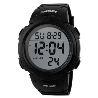 Thinch Men Wristwatches 50M Waterproof Sports Watches with LED Backlight (Black)
