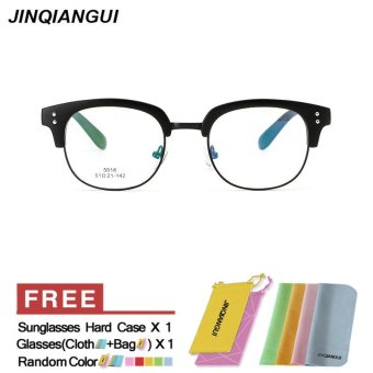 JINQIANGUI Men's Fashion Glasses Frame Square Glasses Black Frame Glasses Plastic Frames Plain for Myopia Men Eyeglasses Optical Frame Glasses - intl