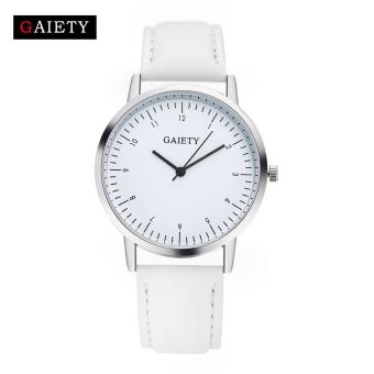 Bessky Women Fashion Leather Band Analog Quartz Round Wrist Watch Watches White Free shipping - intl