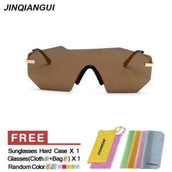 JINQIANGUI Sunglasses Men Irregular Titanium Frame Sun Glasses Gold Color Eyewear Brand Designer UV400 - intl