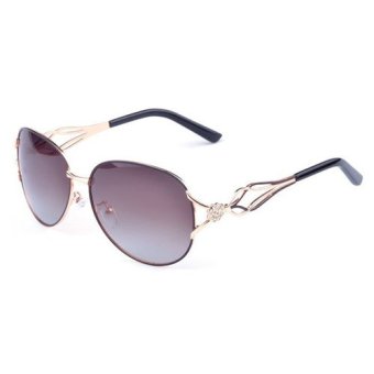 Aoron Sunglasses A163 Polarized Sunglasses Shiny Luxury Women Vintage Outdoor Sports Black Flame Eyeglasses - Intl