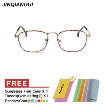 JINQIANGUI Glasses Frame Women Rectangle Titanium Eyewear Gold Color Frame Brand Designer Spectacle Frames for Nearsighted Glasses - intl