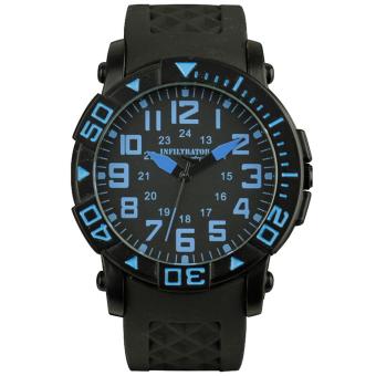 INFANTRY INFILTRATOR Mens Analog Watch Army Sport Fashion Navy Blue Black Rubber