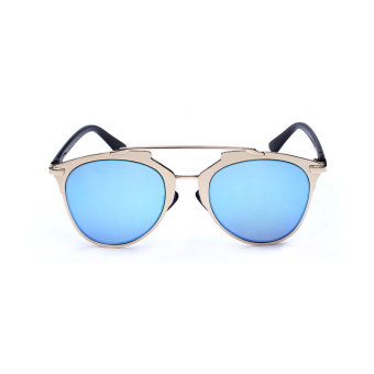 Sunglasses Women Mirror Cat Eye Retro Sun Glasses Blue Color Brand Design