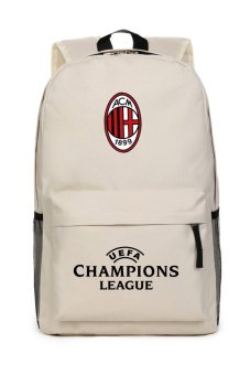 MeYoung AC Milan and UEFA Champions League Logo Backpack (Beige)