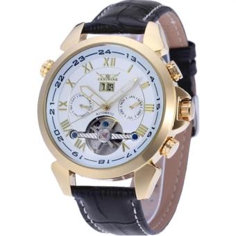 JOOX (Import) Jargar Automatic Mechanical Movement with Black Leather Strap Gift Box JAG922TG06 (white)