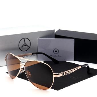 2017 Men Fashion Polaroid Sunglasses with Box(Gold Frame) - intl
