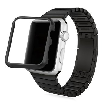 Bandmax Watch Band for Apple Watch 38MM High Quality Black Gun Plated With Case Gift Fashion Accessories (Black)