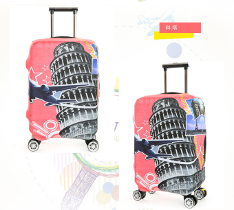 FLORA Stretchable Elasticy 26-28 inch Waterproof Suitcase Luggage Protective Cover- leaning tower Desgin - intl