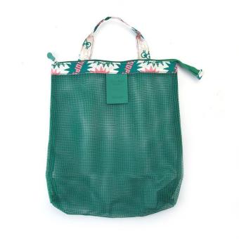 LALANG Travel Storage Bag Mesh Handbag Beach Tote Cosmetic Wash Bag Organizer (Green)