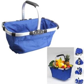 Keranjang Belanja Lipat Portable Shopping Bag - Blue