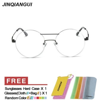JINQIANGUI Glasses Frame Women Round Retro Titanium Eyewear BlackWhite Color Frame Brand Designer Spectacle Frames for Nearsighted Glasses - intl