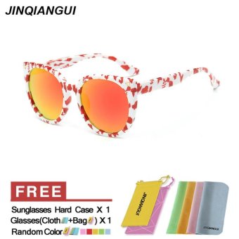 JINQIANGUI Sunglasses Women Polarized Cat Eye Retro Plastic Frame Sun Glasses Orange Color Eyewear Brand Designer UV400 - intl