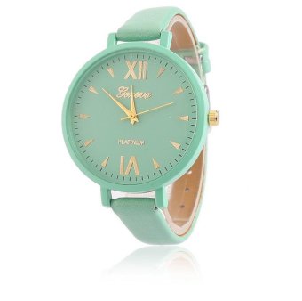 CE Geneva Belt Watch Women's Big Dial Scales with Roman Scales Female Candy Color Watches Fashion Single Item Hot Items Single Item Round Dial Green Strap Green Dial - intl