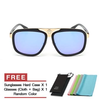Men's Eyewear Sunglasses Men Square Sun Glasses Blue Color Brand Design High Quality (Intl)