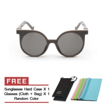 Women's Eyewear Sunglasses Women Mirror Retro Cat Eye Sun Glasses SilverGrey Color Brand Design (Intl)