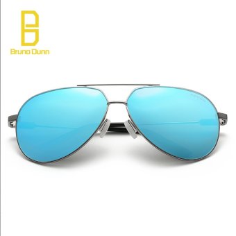 pilot aviator sunglasses men polarized 331(silver frame blue lense) - intl