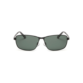 Sunglasses Polarized Men Mirror Rectangle Sun Glasses GreenBlack Color Brand Design - Intl