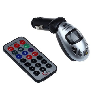 UJS LCD Wireless FM Transmitter Car Kit MP3 Player Support USB SD MMC Slot Sliver