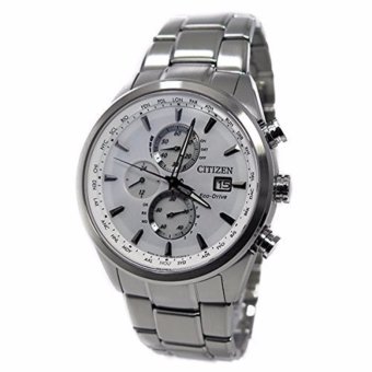 CITIZEN (Citizen) AT 8015 - 54 A EcoDrive / Eco Drive Solar Chronograph Radio Control Watch White Dial Metal Belt Mens Watch Watch - intl
