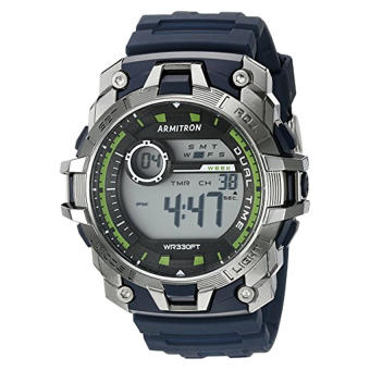 Armitron Sport Men's 40/8374NVY Green Accented Digital Chronograph Navy Blue Resin Strap Watch (Intl)