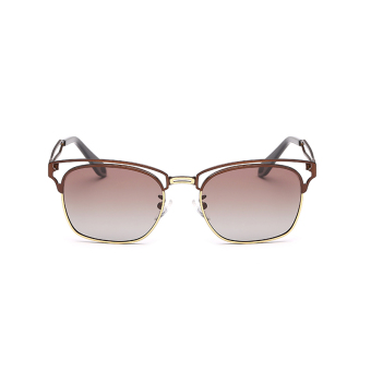Men Sunglasses Polarized Mirror Sqare Sun Glasses Brown Color Brand Design