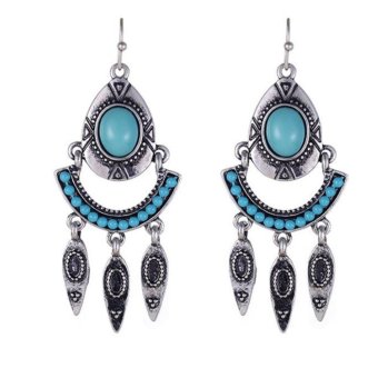 LoveU Retro national wind fashion ear jewelry long section tassel Bohemian earrings intl