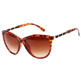Vienna Linz Kacamata Cat Eye Style Chain Sunglasses -Coklat