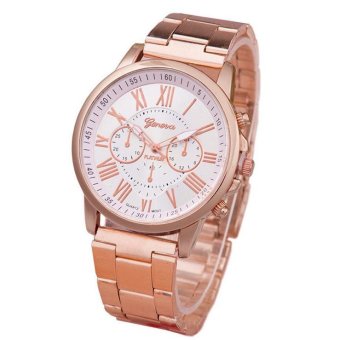 CE Geneva three steel strip watch double level fashion ladies watch fashion alloy watch fashion watch fashion single product couple fashion watch selling single product round dial rose gold watch white dial - intl