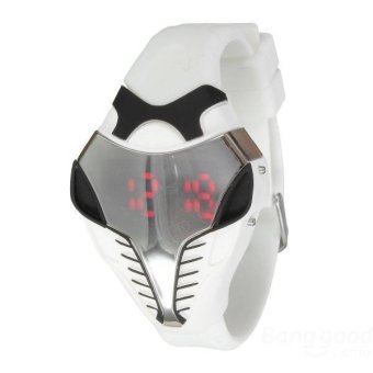 LD Shop Cobra Irregular Triangle Shape Silicone Band LED Digital Men Watch (White)