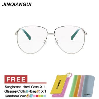 JINQIANGUI Fashion Glasses Frame Pilot Glasses Silver Frame Glasses Titanium Frames Plain for Myopia Men Eyeglasses Optical Frame Glasses - intl