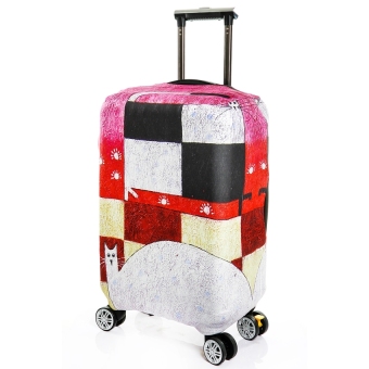 FLORA Stretchable Elasticy 22-24 inch Waterproof Stretchable Suitcase Luggage Cover to Travel- CAT - intl