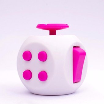 Newest Fidget Cube III 2017 Magic Square with Box - Warna Putih Pink
