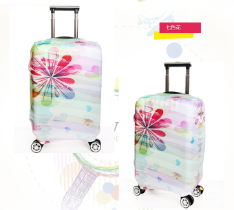 FLORA Stretchable Elasticy 22-24 inch Waterproof Suitcase Luggage Cover to Travel-Seven-color flower - intl