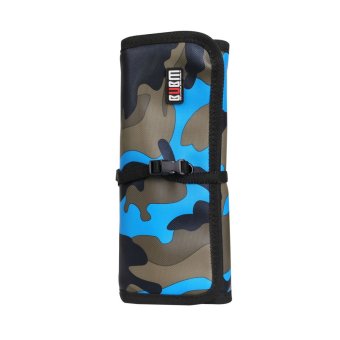BUBM Portable Universal Travel Case for Small Electronics Accessories Buggy Bags/ Travel Organizer / Hard Drive Bag / Cable Storage with Cable Tie ï¼ˆL/Camouflage Blue)