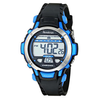 Armitron Sport Unisex 45/7036BLU Blue Accented Digital Chronograph Black Resin Strap Watch (Intl)