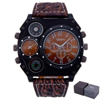 Loveu Mens Quartz Watch Dual Time Unique Compass Thermometer Function 12H/24H Time Army Military Sports Watch Casual Analog Wrist Watch- Black - intl