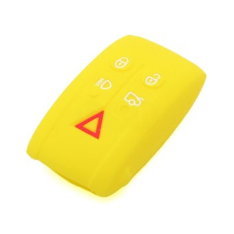 CV4981YL Silicone Cover Holder Fit for Jaguar 5 Button Smart Remote Key (Yellow)