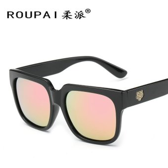 Kids manufacturers new children's mirror Korean Polaroid Sunglasses retro color pink with box - intl