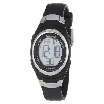 Armitron Sport Unisex 45/7034BLK Stainless Steel Accented Black Resin Strap Chronograph Digital Watch (Intl)